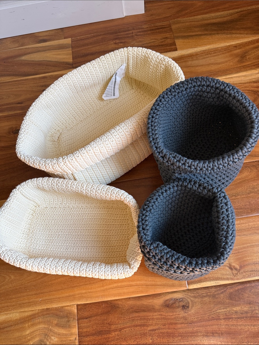 IKEA lidan crochet storage baskets